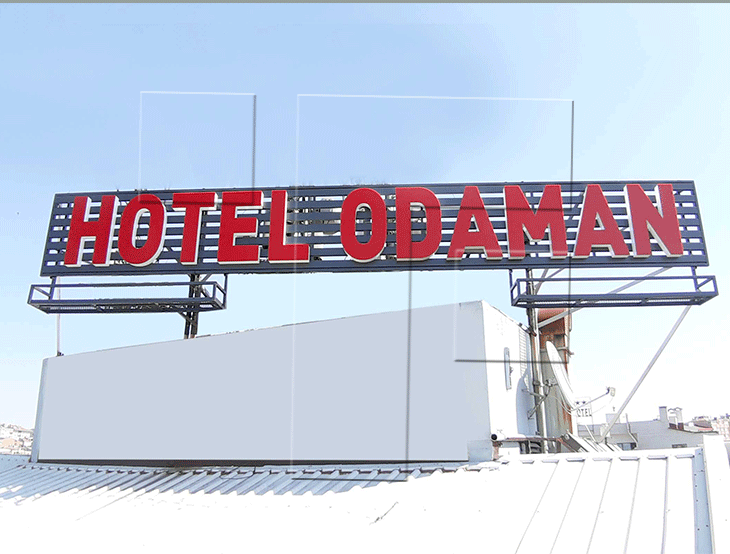 Odaman Hotel Kutu Harfli Çatı Reklamı